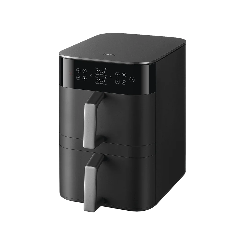 Чёрный аэрогриль Xiaomi Smart Double Stack Air Fryer 12L с двумя вертикальными корзинами
